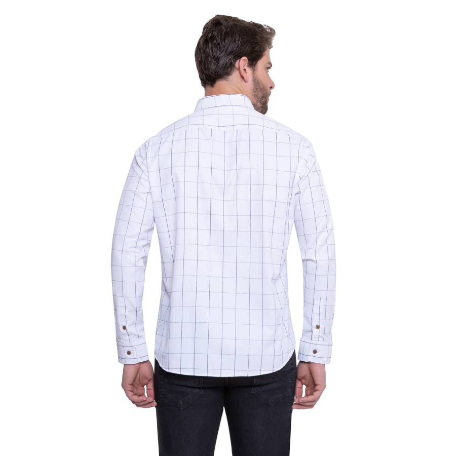 Camisa Social Estampada Masculina Quadriculada, 40% Algodão, Leve e confortável - Image 8