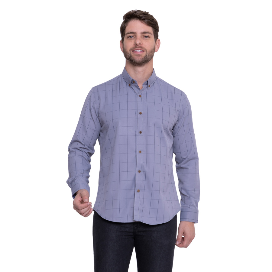 Camisa Social Estampada Masculina Quadriculada, 40% Algodão, Leve e confortável - Image 10