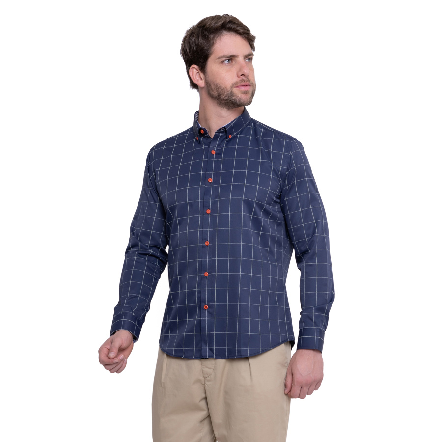 Camisa Social Estampada Masculina Quadriculada, 40% Algodão, Leve e confortável - Image 14