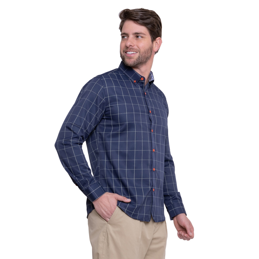 Camisa Social Estampada Masculina Quadriculada, 40% Algodão, Leve e confortável - Image 15